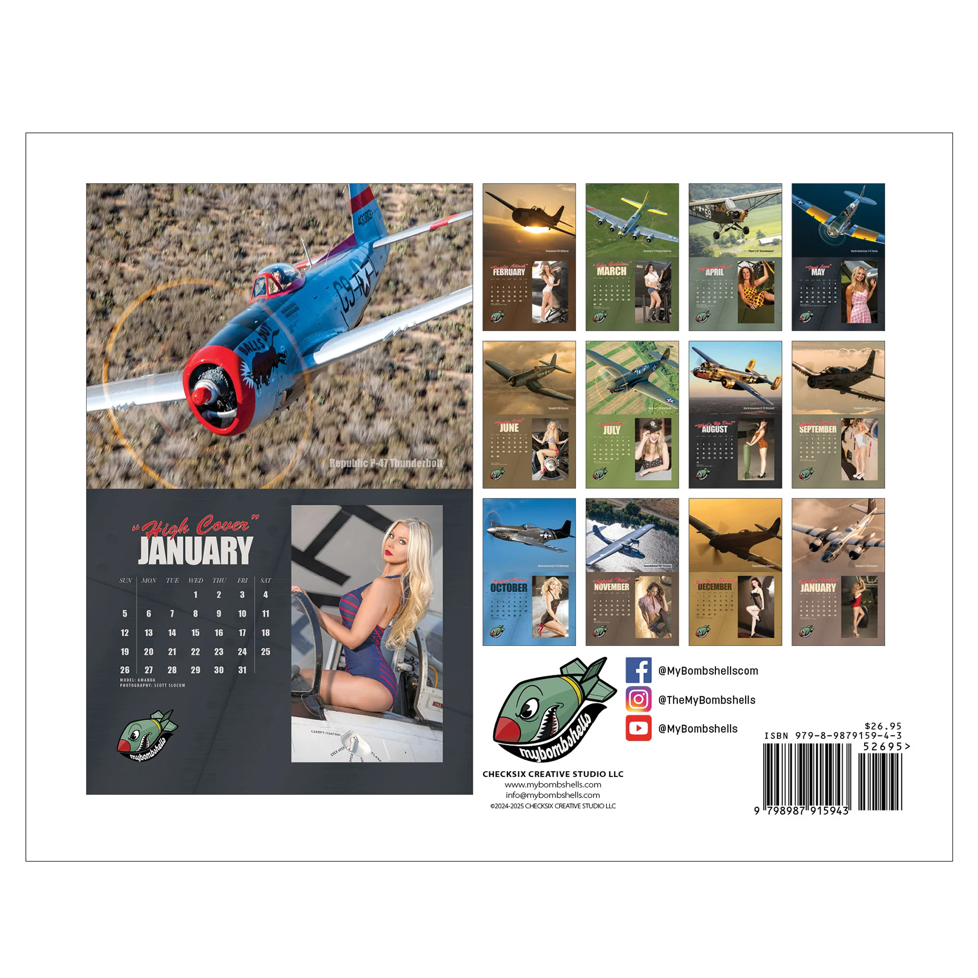 2025 My Bombshells Warbird Pin-Up Calendar - Image 2