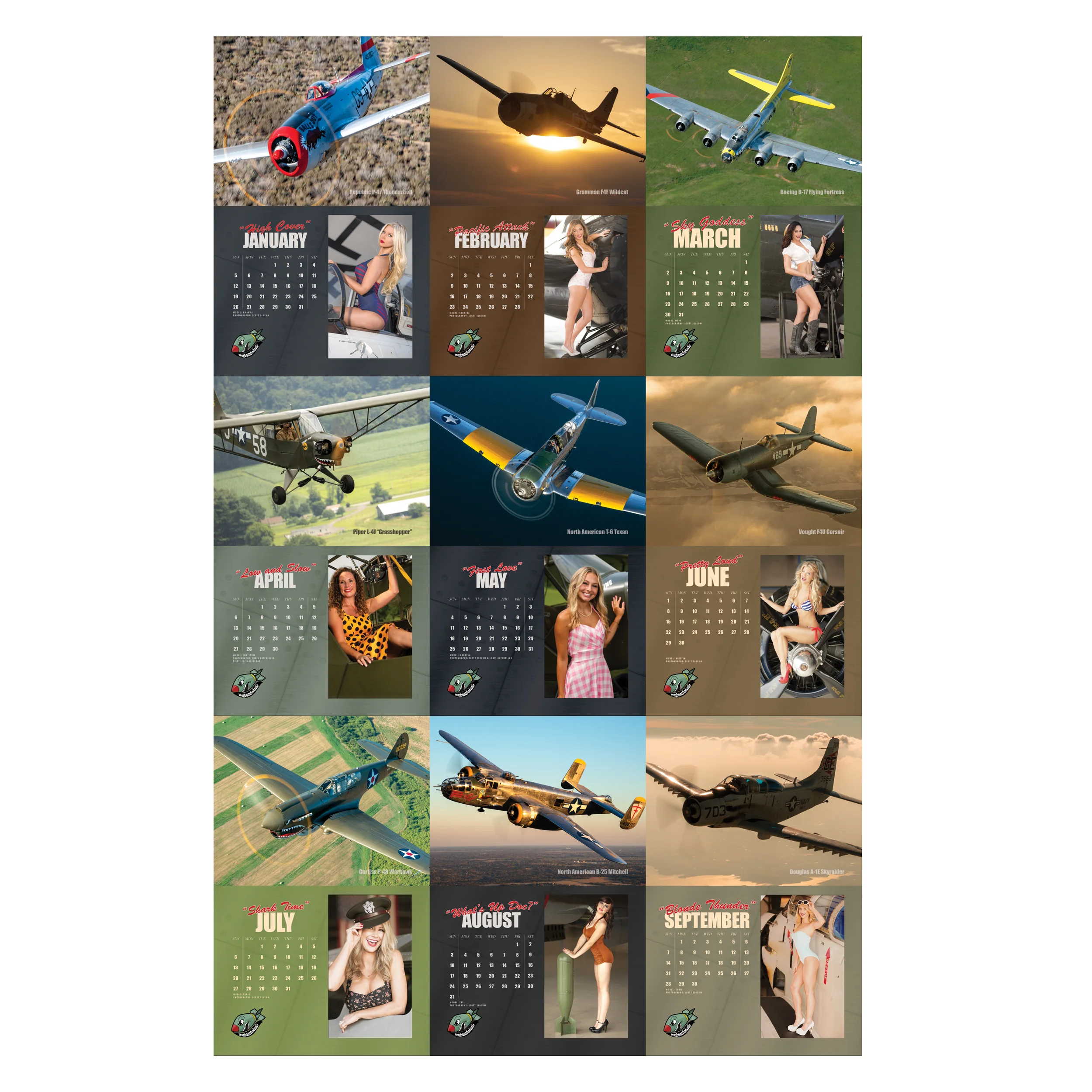 2025 My Bombshells Warbird Pin-Up Calendar - Image 3