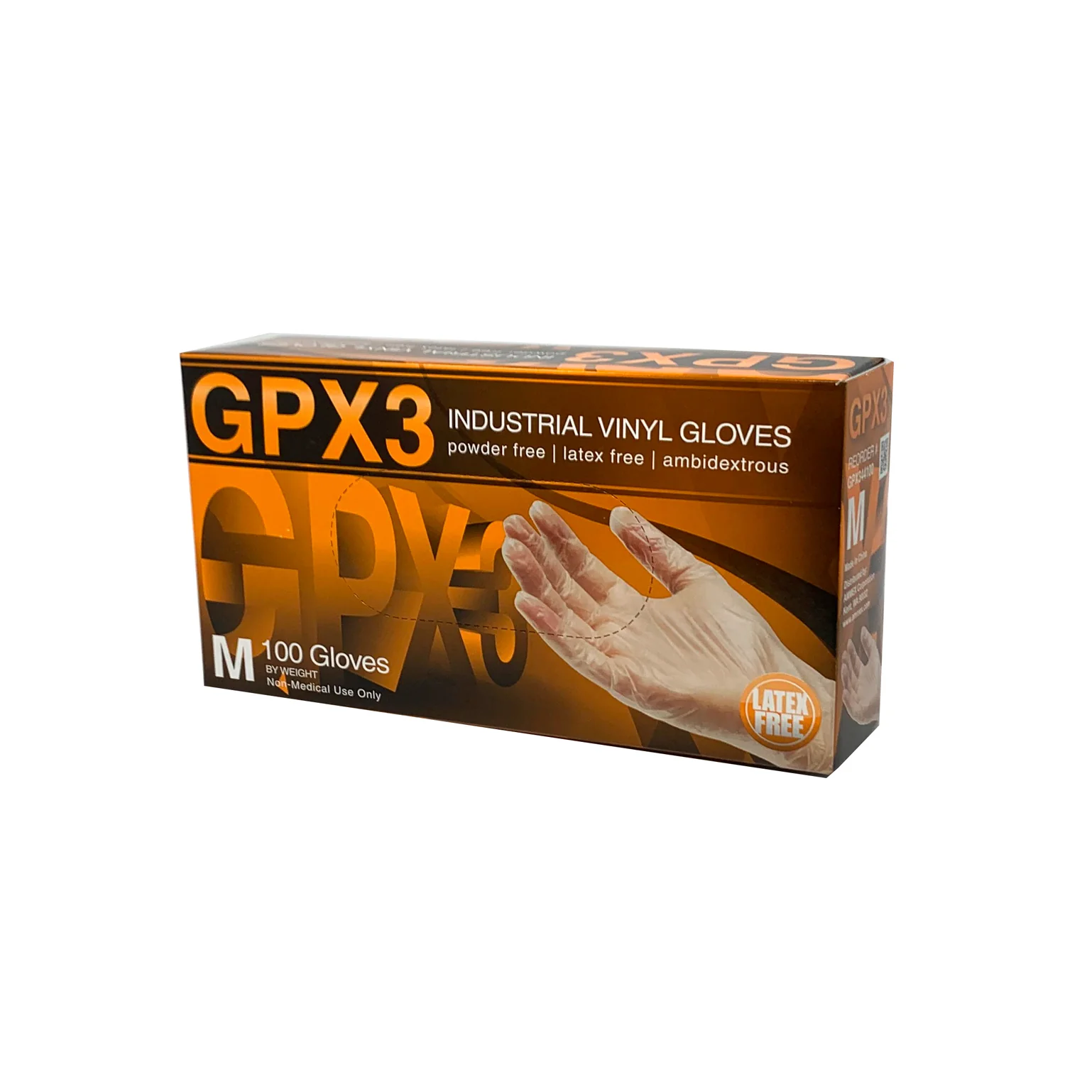 AMMEX - GPX3 Ambidextrous Disposable Clear Vinyl Gloves, 100/Box - Image 2