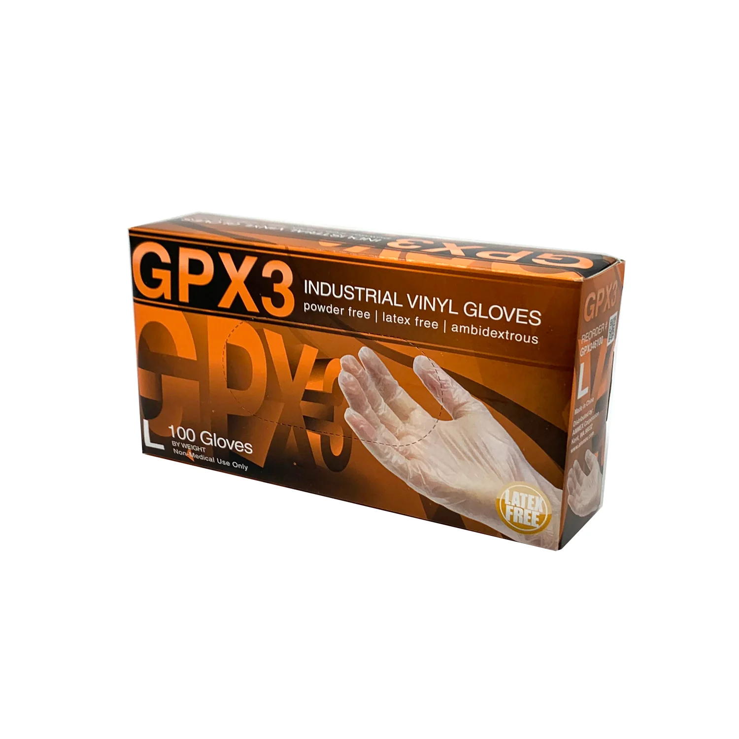 AMMEX - GPX3 Ambidextrous Disposable Clear Vinyl Gloves, 100/Box - Image 3