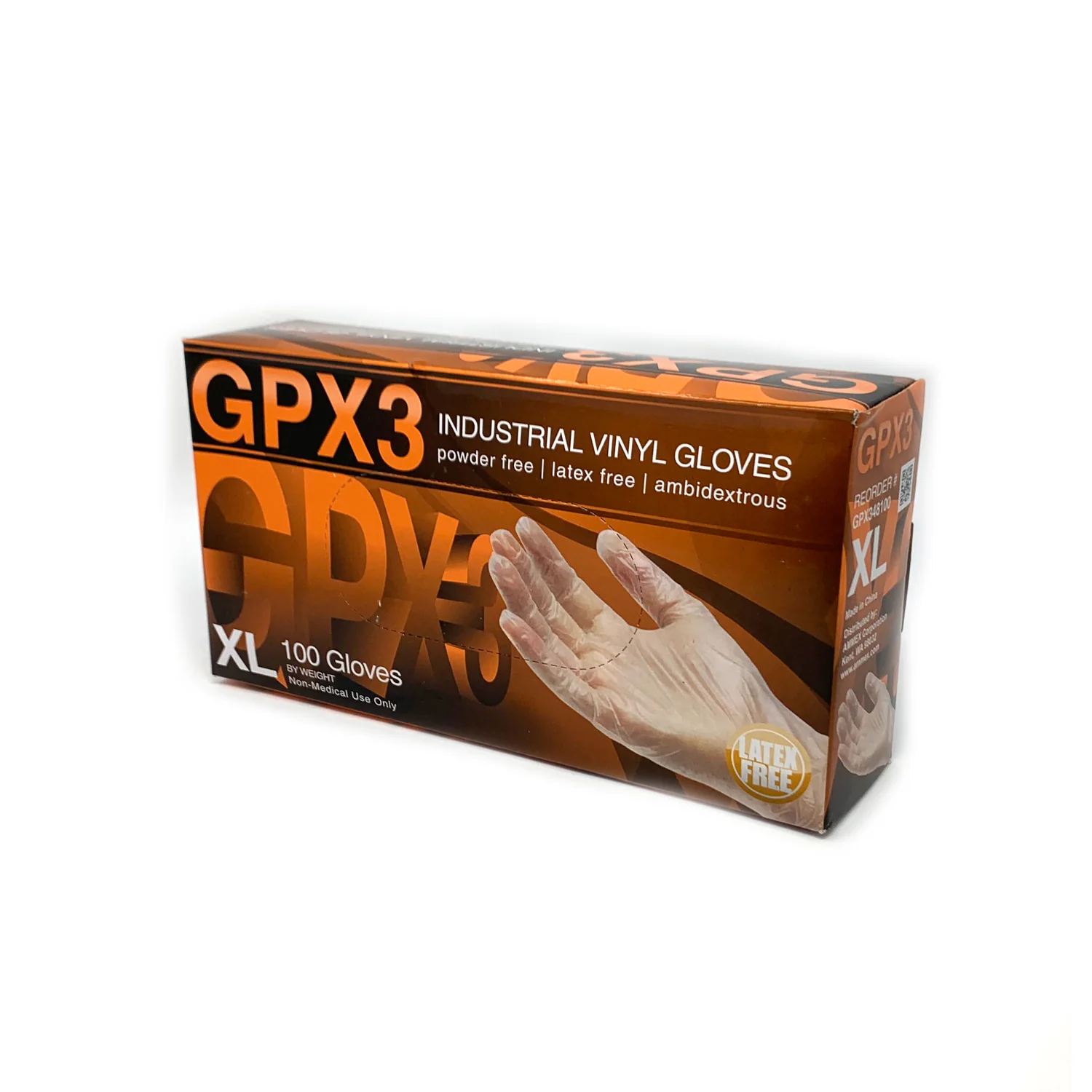 AMMEX - GPX3 Ambidextrous Disposable Clear Vinyl Gloves, 100/Box - Image 4