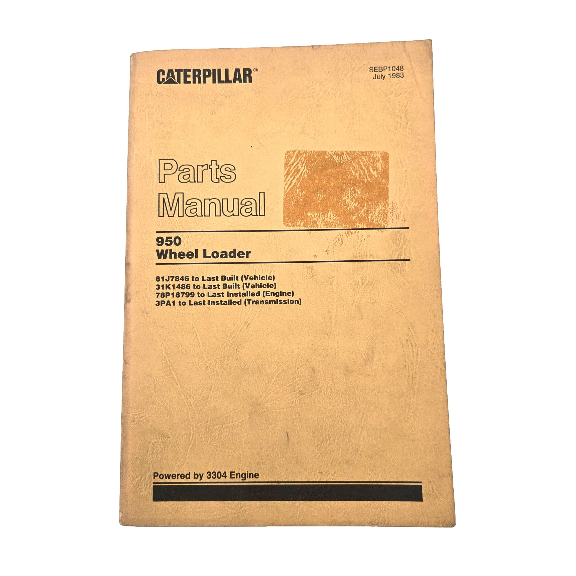 Cat Caterpillar 950 Wheel Loader Parts Book Manual 81J7846-UP 31K1486-UP 78P1879
