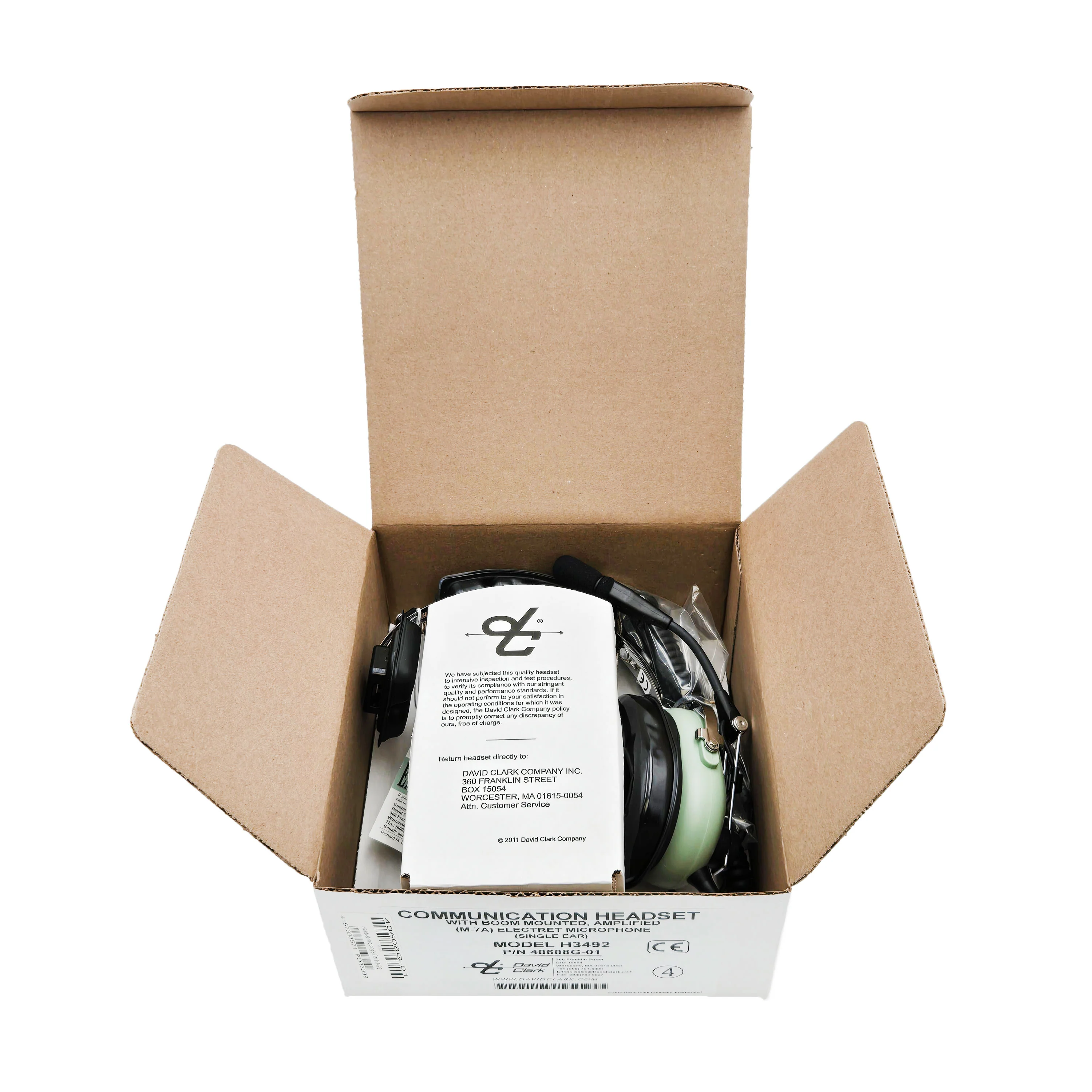 David Clark H3492 Single-Ear Ground Support Headset | 40608G-01 - Image 2