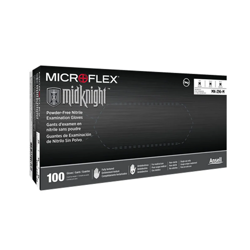 MICROFLEX® MidKnight® Black Disposable Nitrile Gloves | MK-296 - Image 2