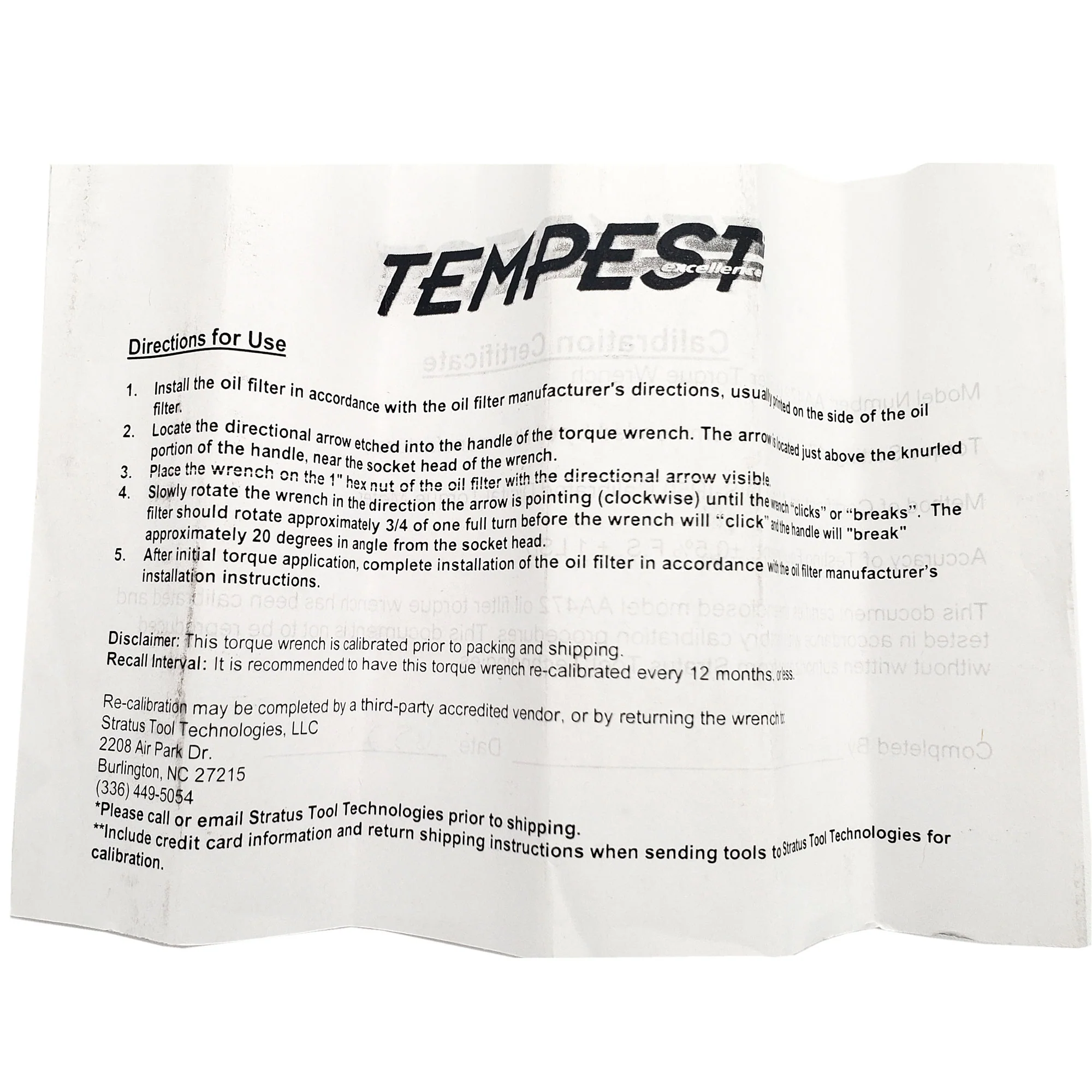 Tempest - Oil Filter Torque Wrench | AA472 - Image 5