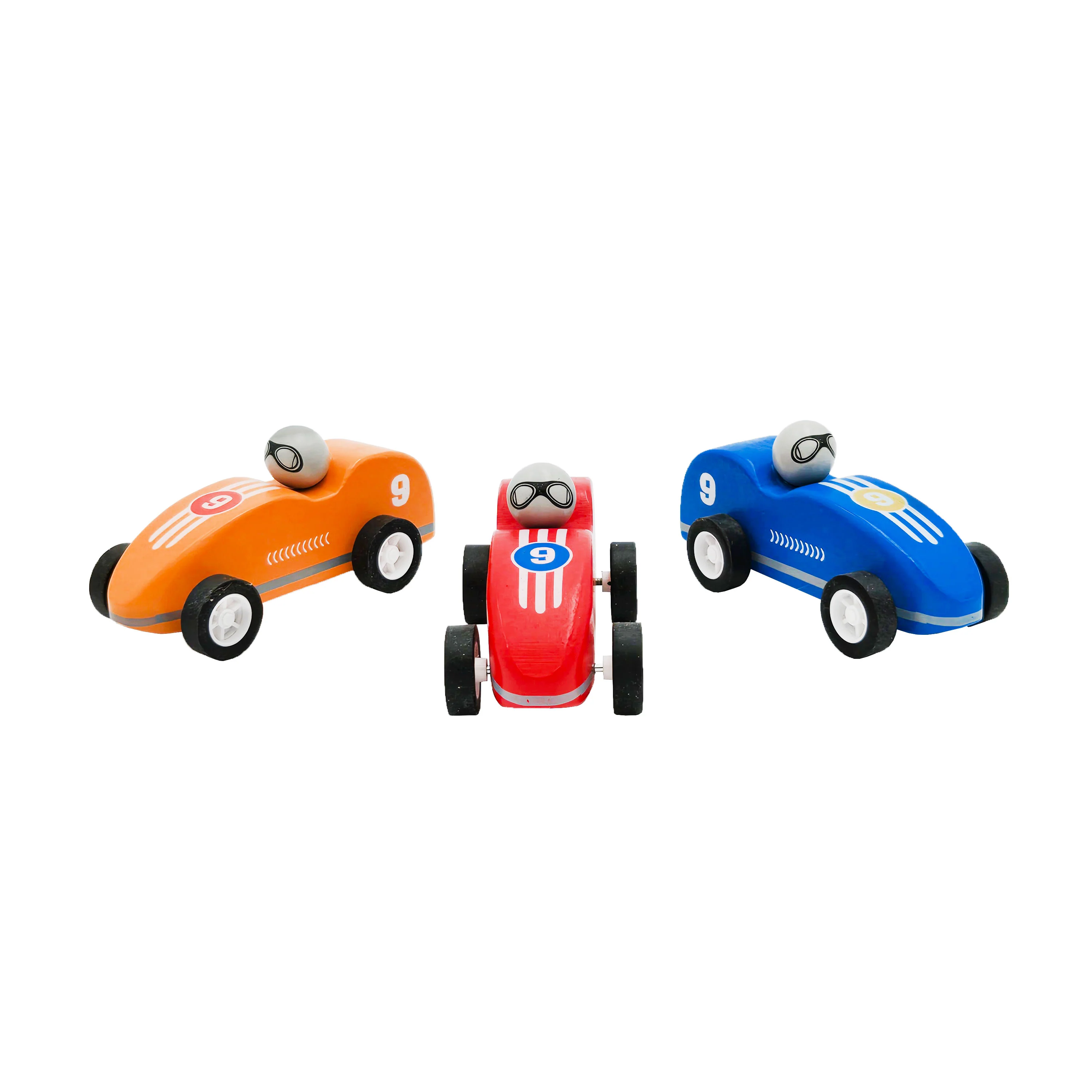 WowToyz® - Wooden Pullback Racers, 3 Assorted Colors - Image 3
